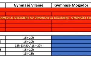 Créneaux vacances