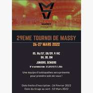 29ème Tournoi National Massy - 26 et 27 Mars - Gymnase Villaine 7h30 - 22h