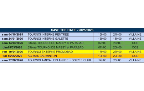 SAVE THE DATE 2025-2026